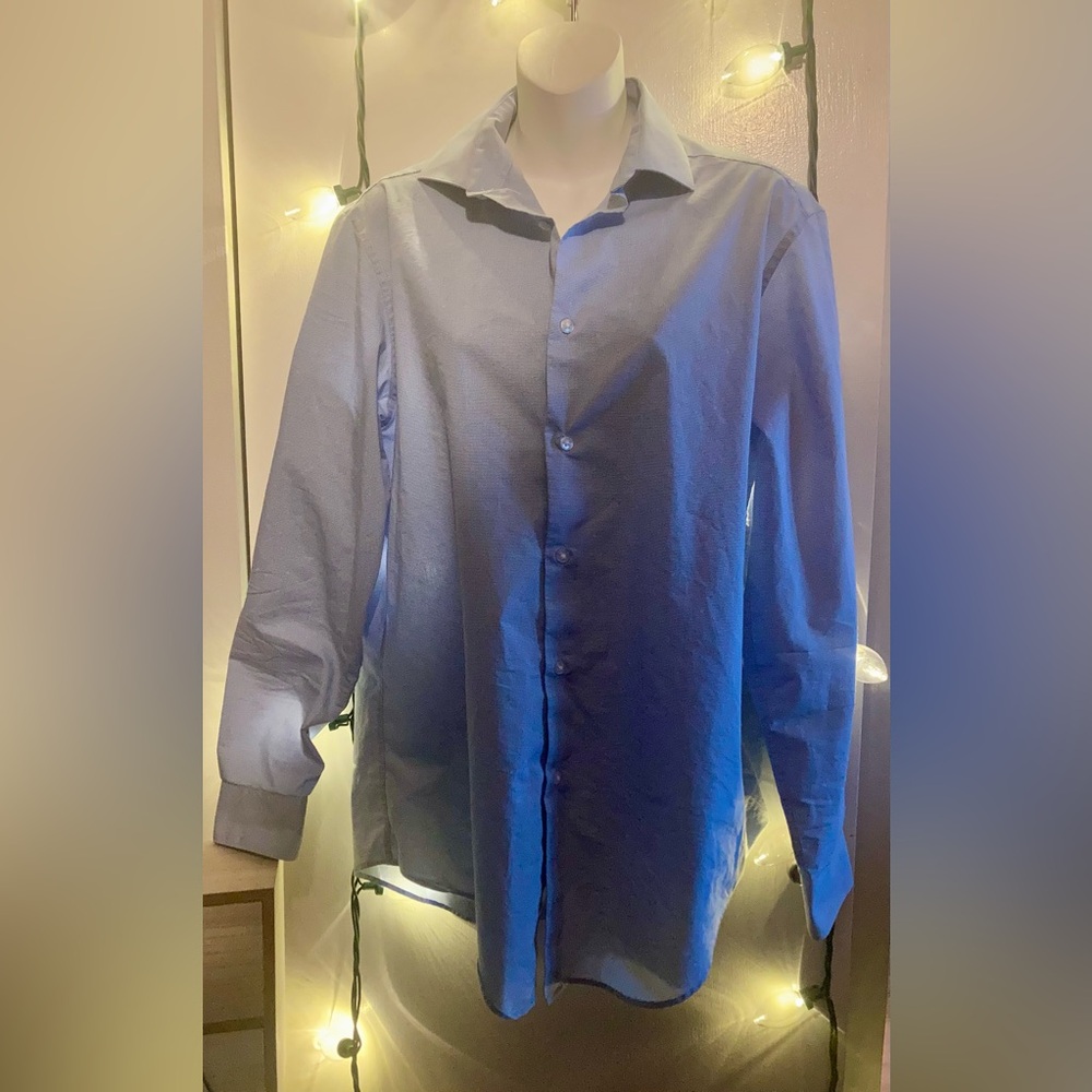 Calvin Klein Unisex Light Blue Checkered Button Down Shirt